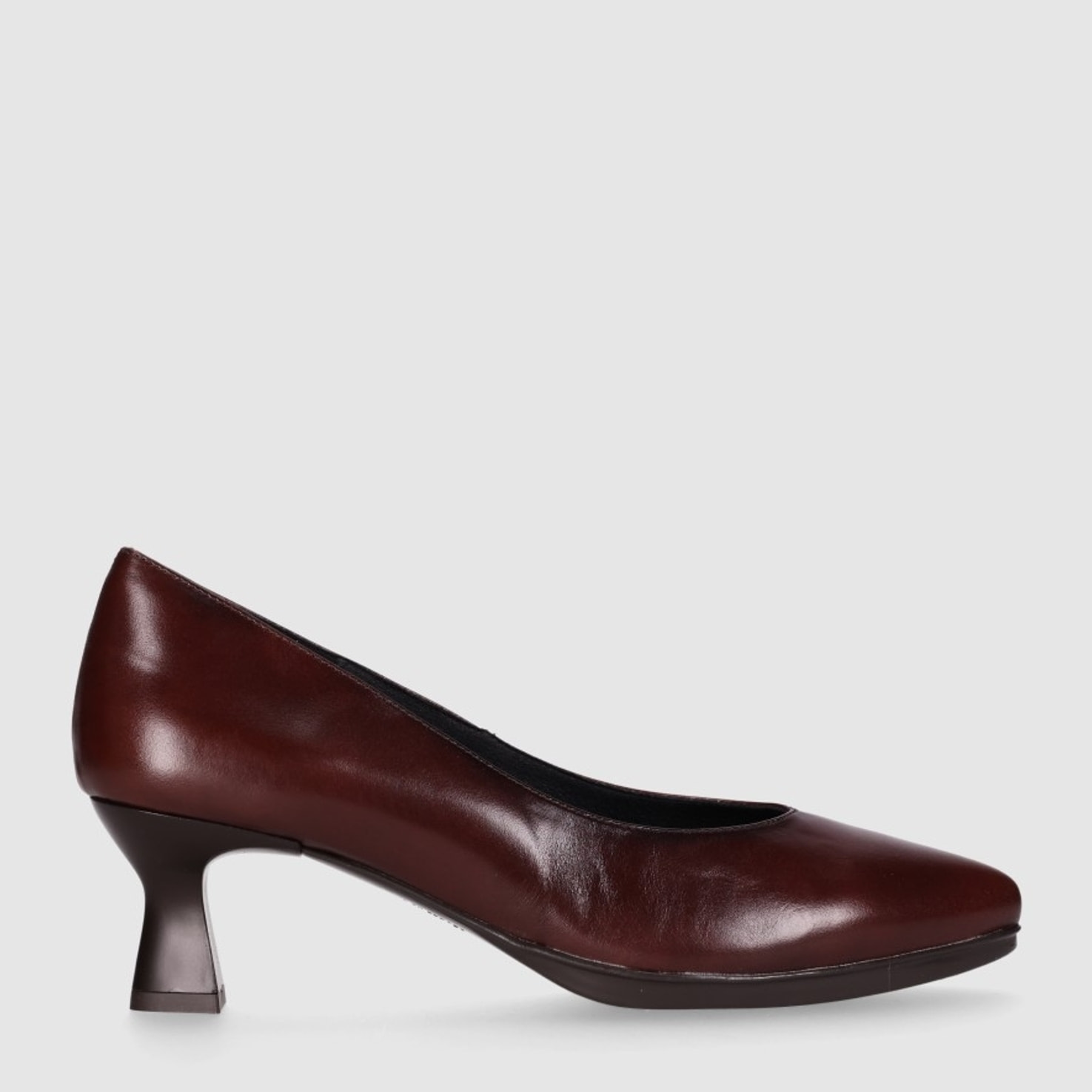 Zapatos de Piel - Marron - Tacón: 6 cm