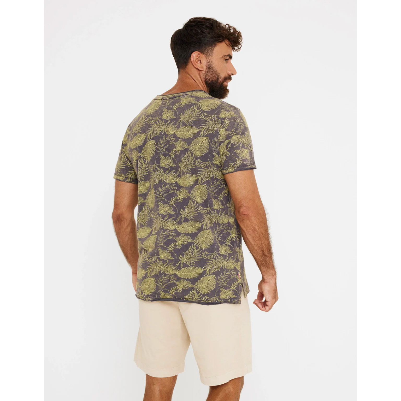 Camiseta Manga Corta Estampado Hojas - Mauicam