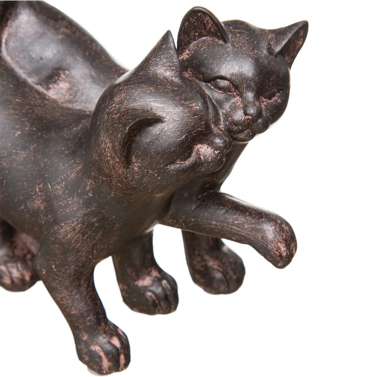 Statuette "Couple chatons" - résine - H15 cm