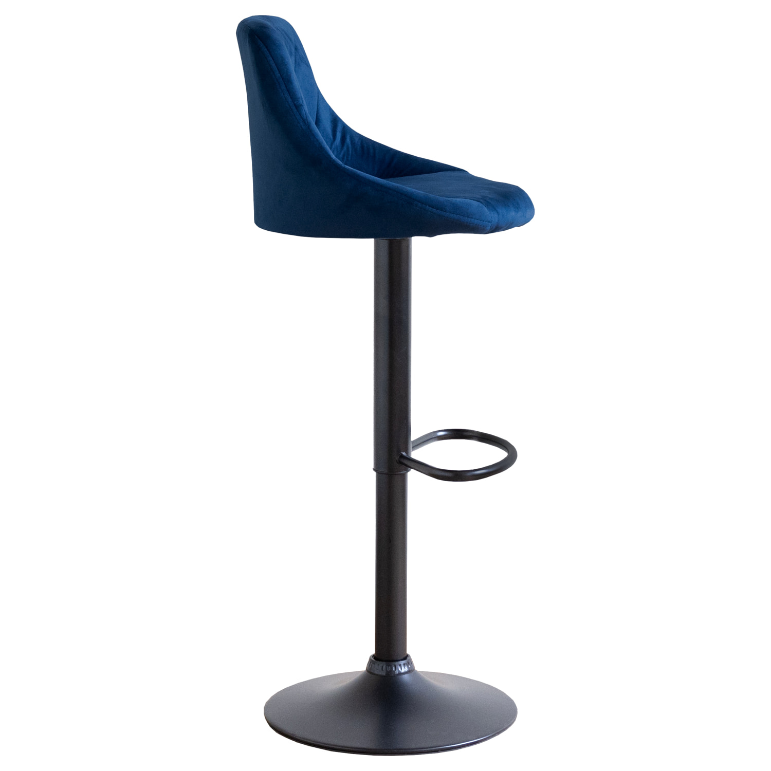 Tabouret de bar en velours bleu ROBIN