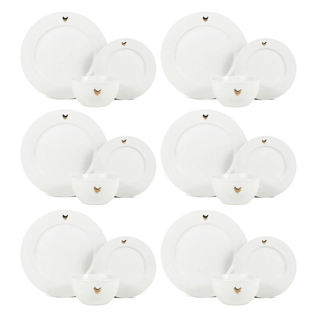 Service de table 18 pièces en porcelaine
