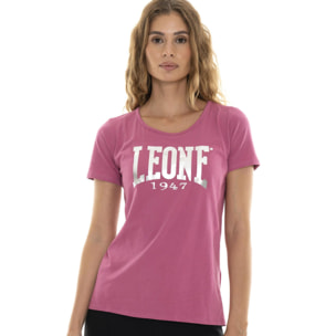 Camiseta de manga corta para mujer con logo grande "Plata"