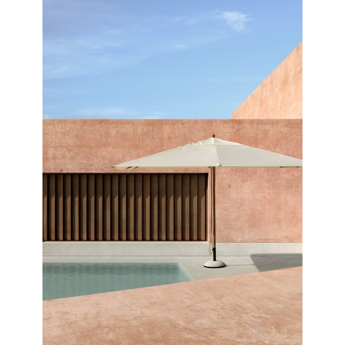 Ombrellone da giardino ECLIPSE in alluminio effetto legno, telo beige 3x4