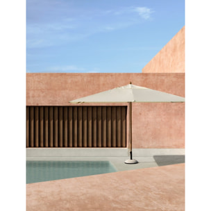Ombrellone da giardino ECLIPSE in alluminio effetto legno, telo beige 3x4
