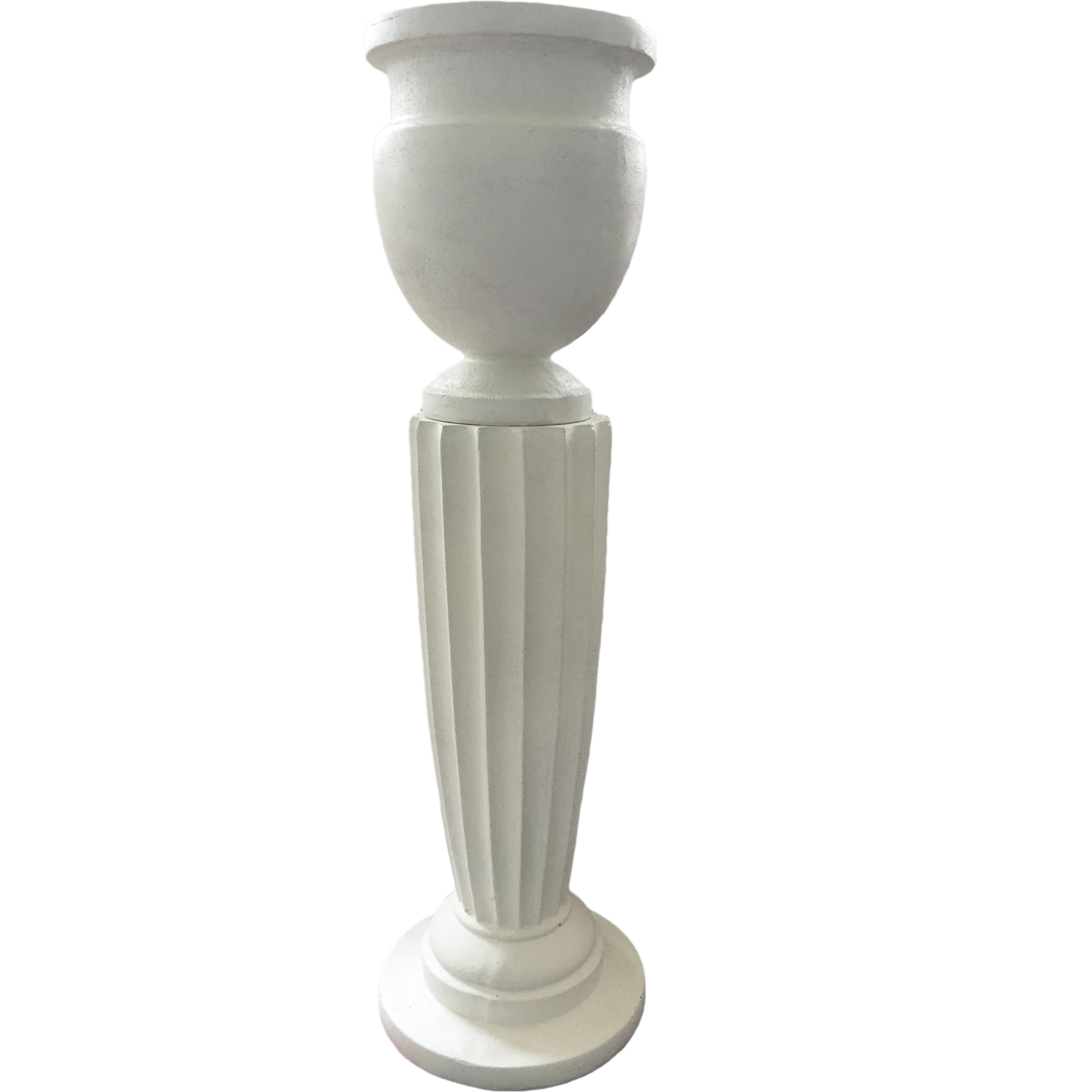 Set Vaso+Colonna. Misure 32,5 Cm 123,5 Cm - Pezzi 1 - 32,5X123,5X32,5cm - Colore: Bianco - Bianchi Dino - Vasi In Resina E Cemento