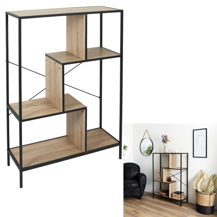 ETAGERE BOIS ET METAL 148X60X32 5CM