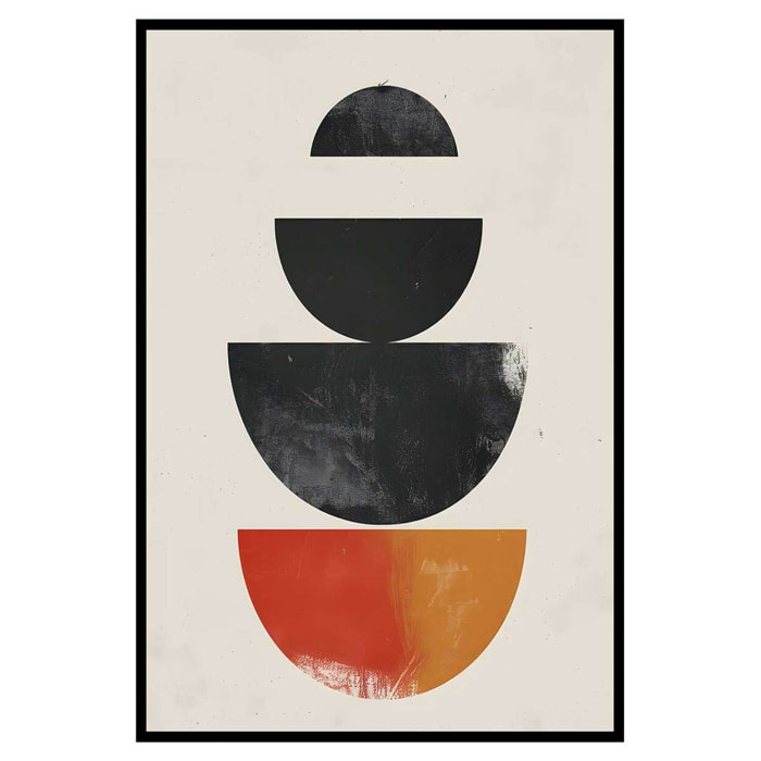 Affiche encadrée formes géométriques terracotta Affiche + cadre en métal - Noir