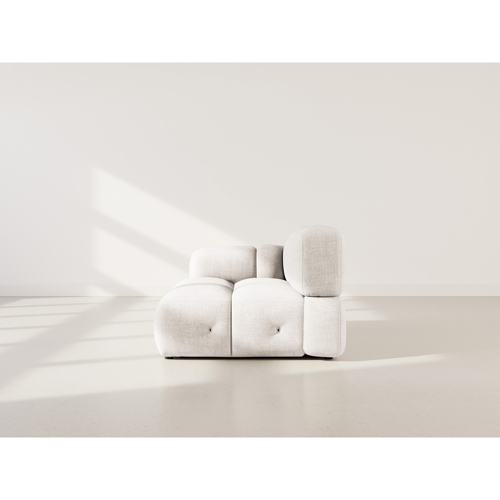 Grace - module d'assise gauche en velours texturé - Beige