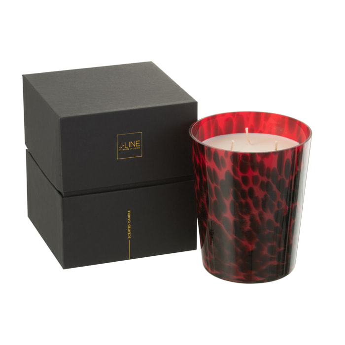 J-Line bougie parfumée Noa - Sandalwood - verre - rouge - medium - 68H