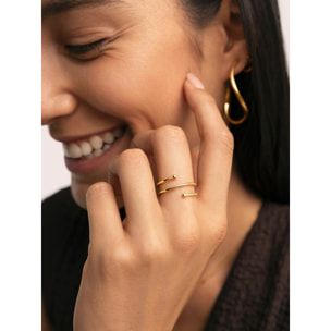 Anelli Double Dot Argento Placcato Oro