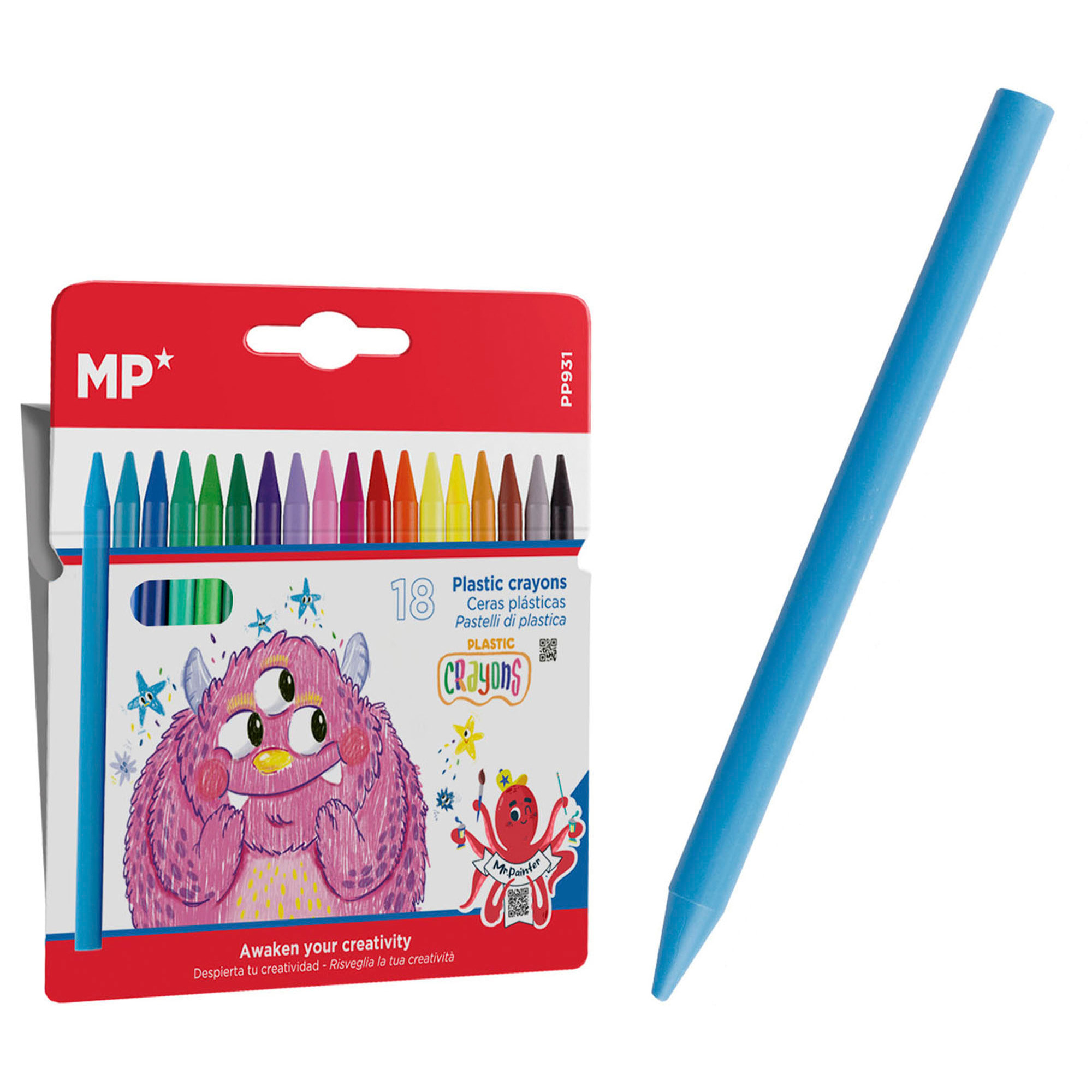 CERA PLÁSTICA colores KIDS 18 Uds.