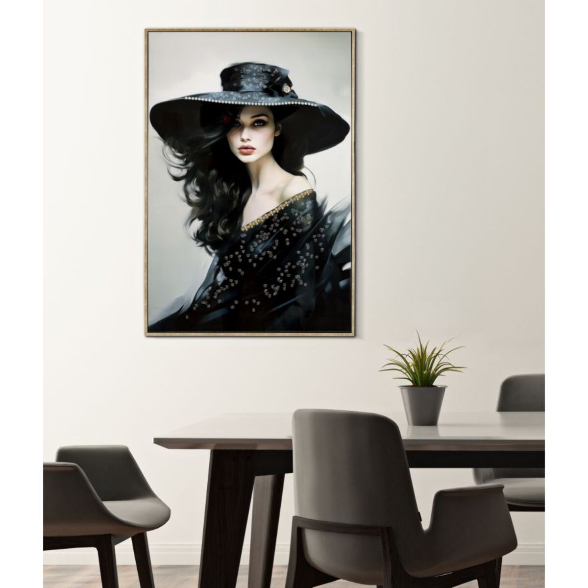 DIPINTO SU TELA LACCATO DORI C/CORNICE -A- CM 62X4X92