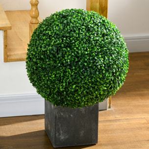 Lot de 2 buis artificiels topiaires artificielles en forme de boule Ø 50 cm PE vert