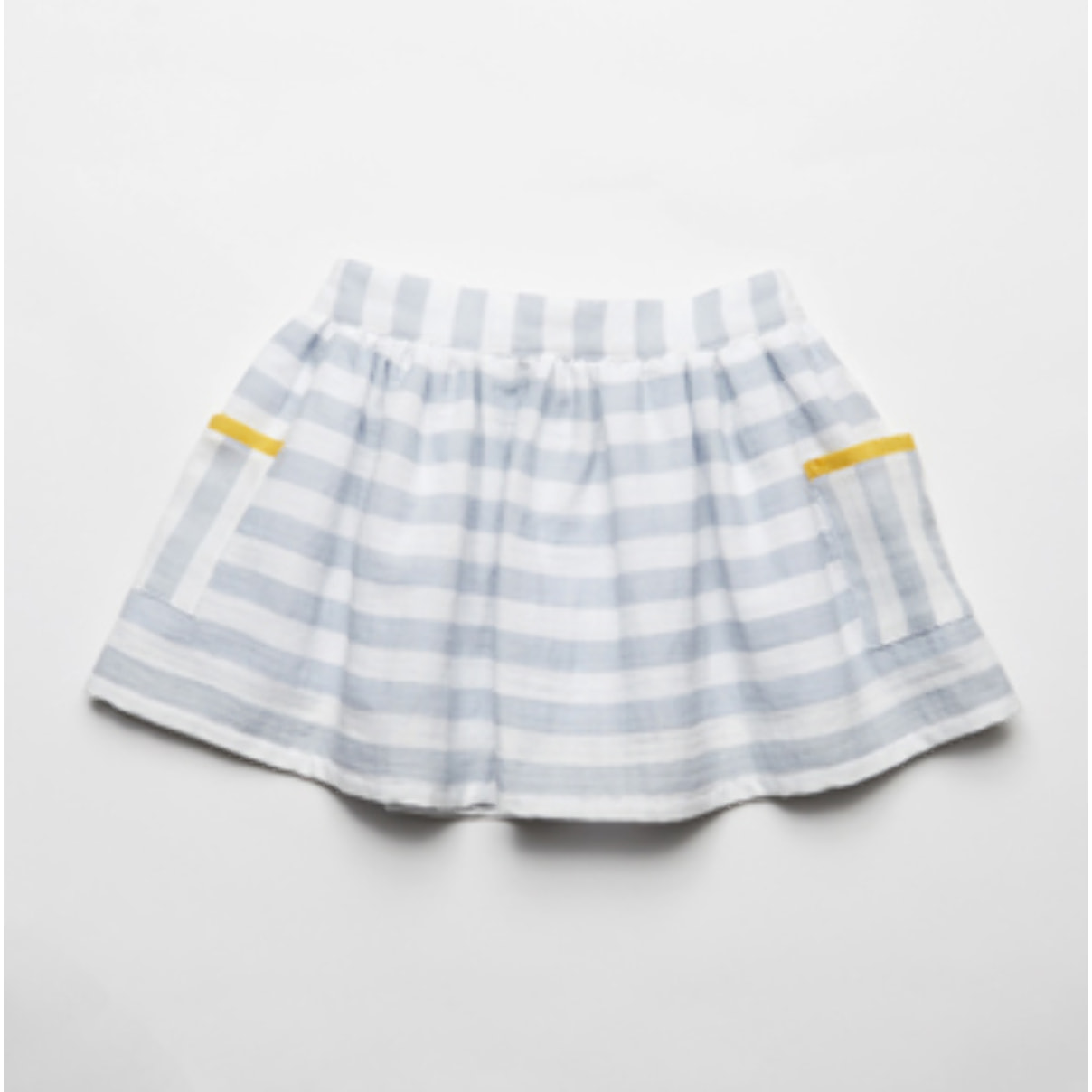 FALDA A RAYAS GRIS Y BLANCO CON BOLSILLOS