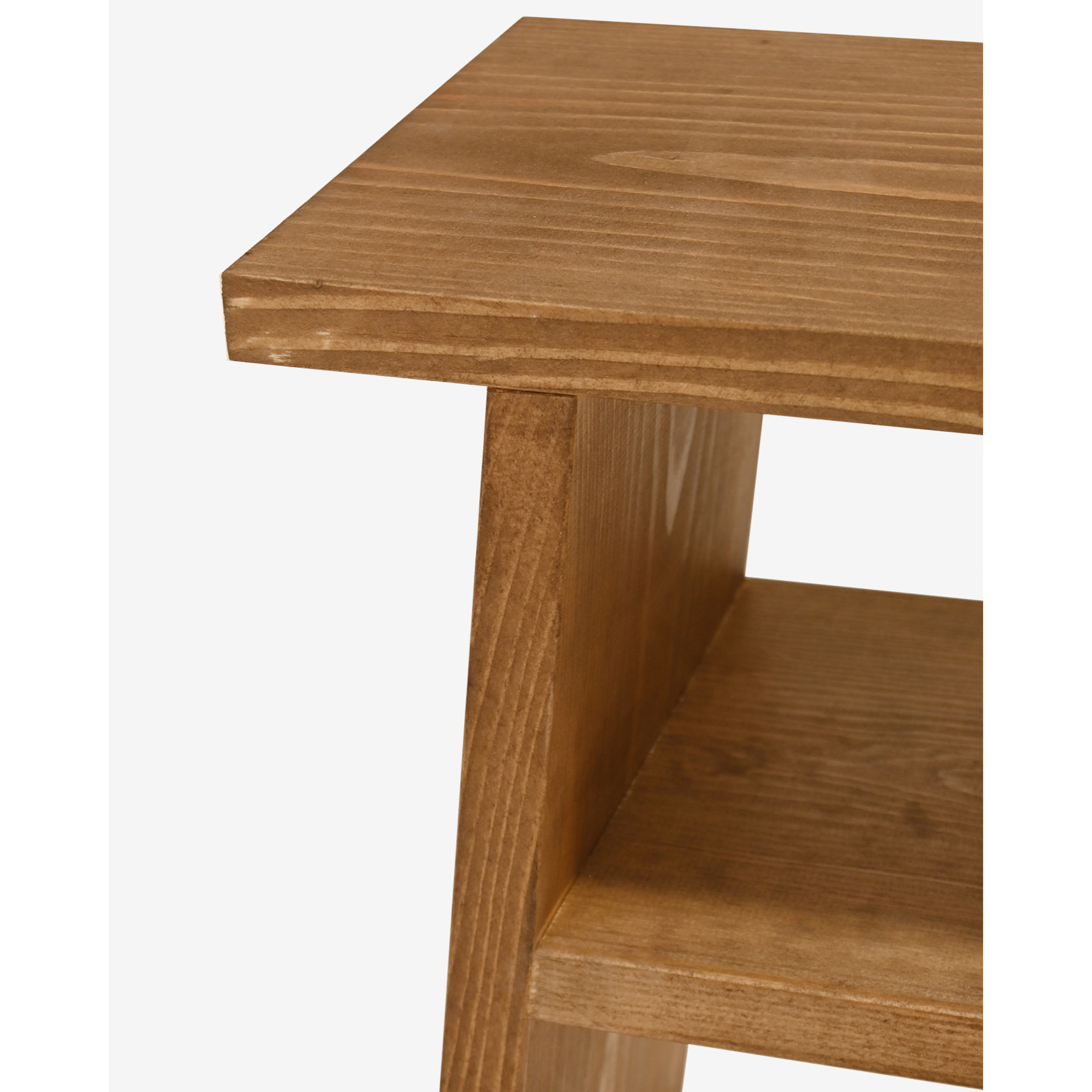 Table basse en bois massif ton chêne foncé 60x20cm Hauteur: 60 Longueur: 30 Largeur: 20