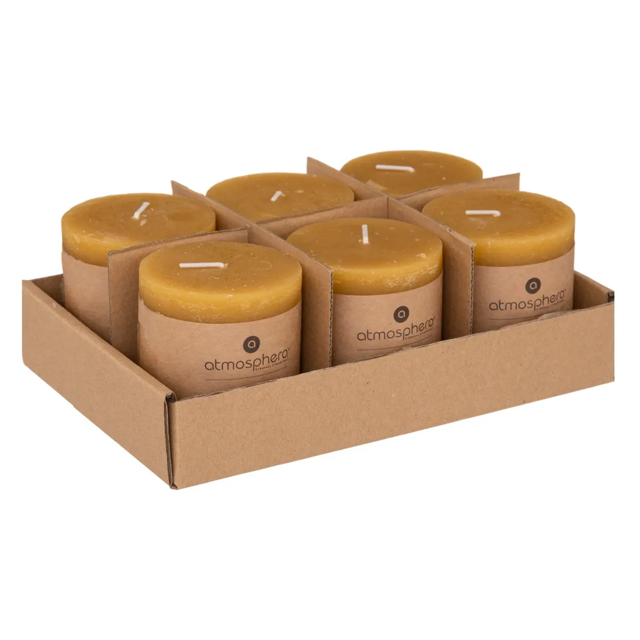 Bougie rustique jaune 220g