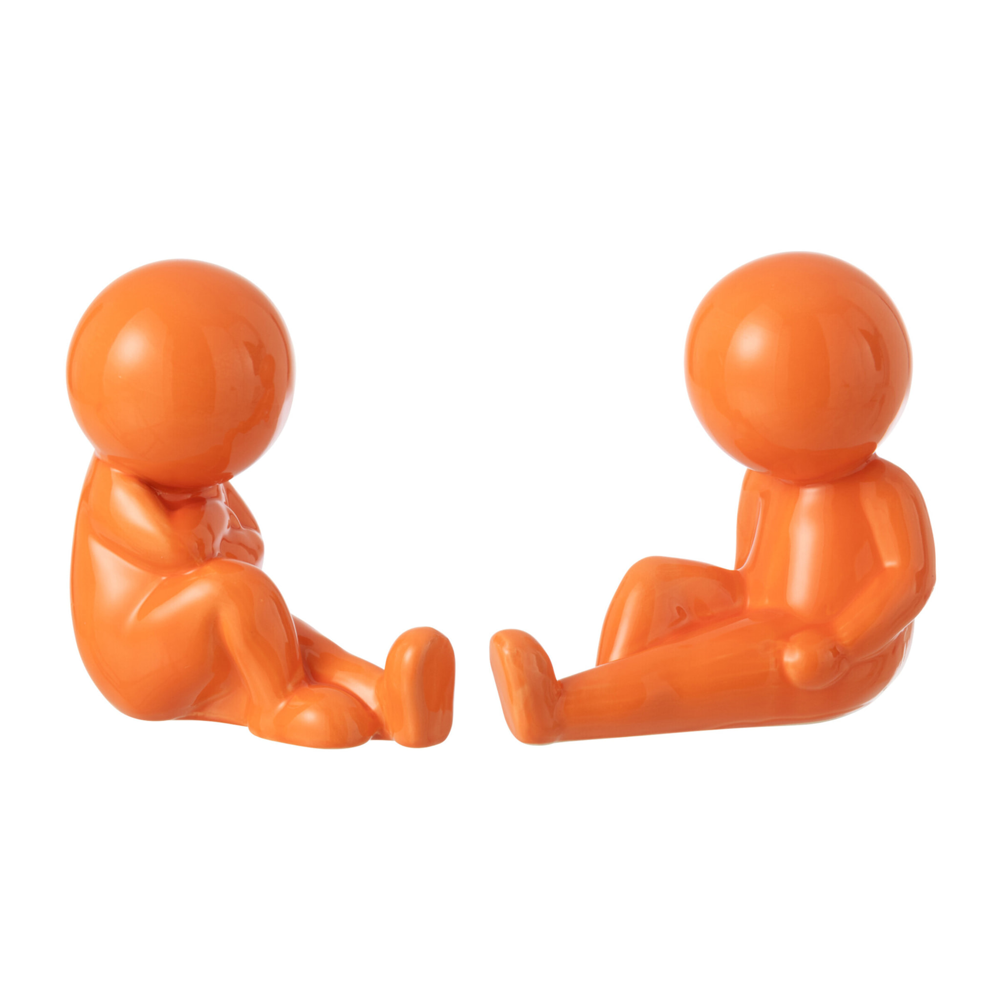 J-Line Serre-livres Marcel - grès- orange foncé - set de 2