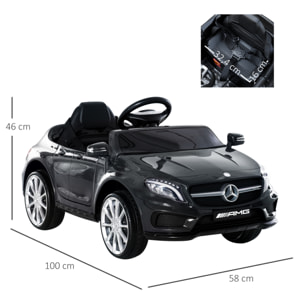 Voiture véhicule électrique enfant 6 V 7 Km/h max. télécommande effets sonores + lumineux Mercedes GLA AMG noir