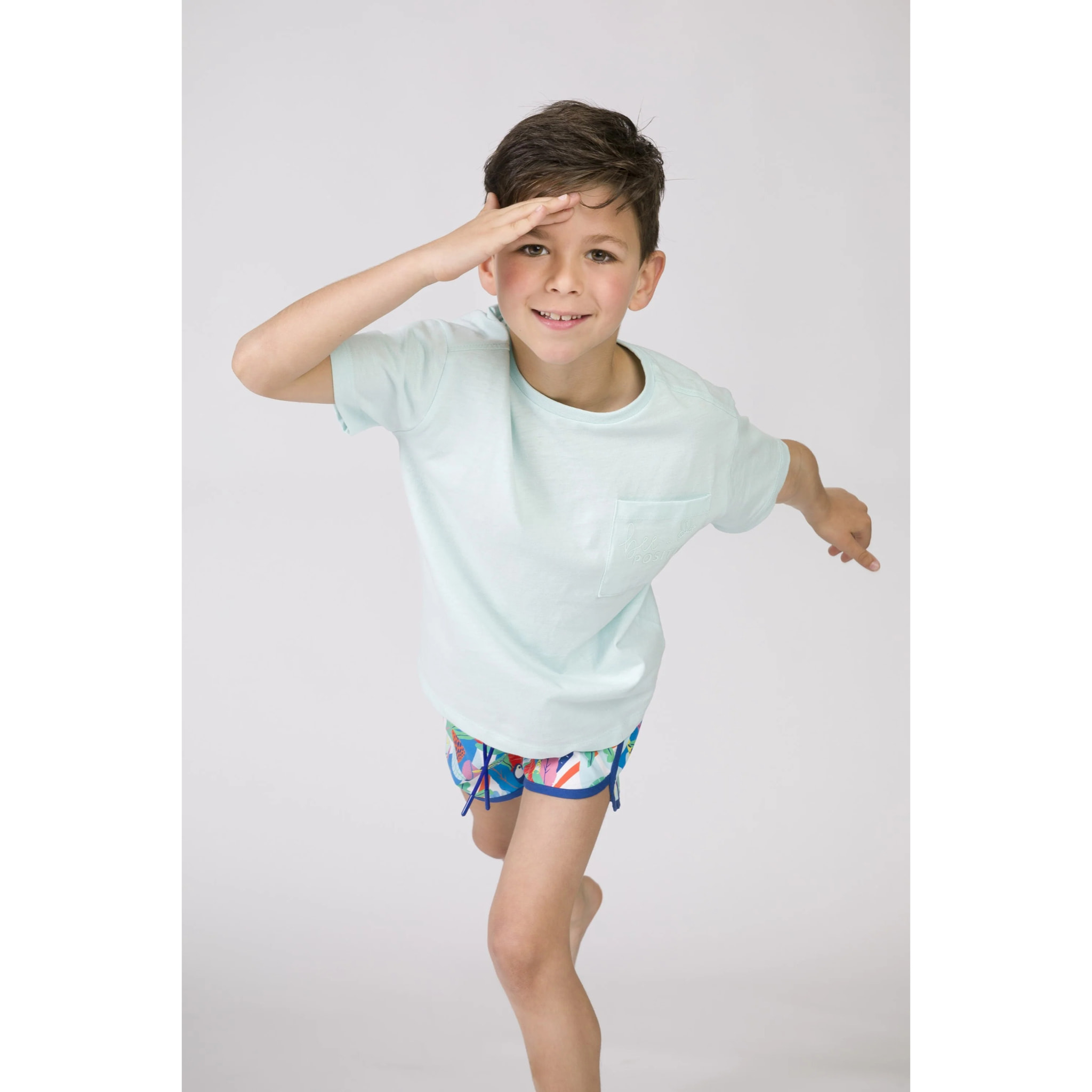 Camiseta de niño aguamarina