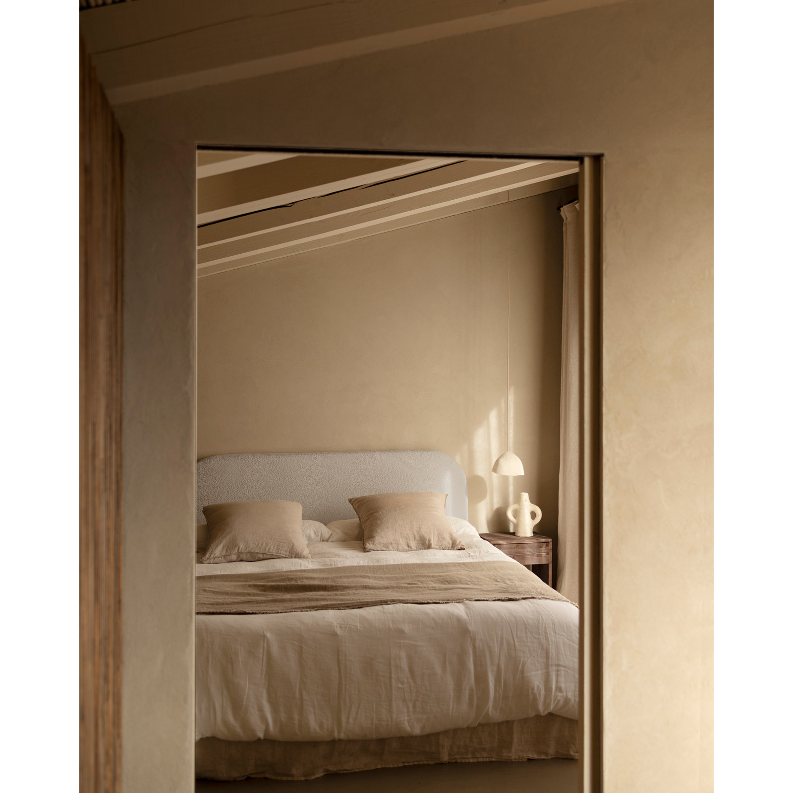 Funda para cabecero de bouclé gris claro de varias medidas