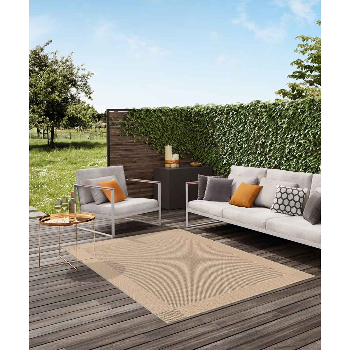 Tappeto Terrazza Beige Marrone