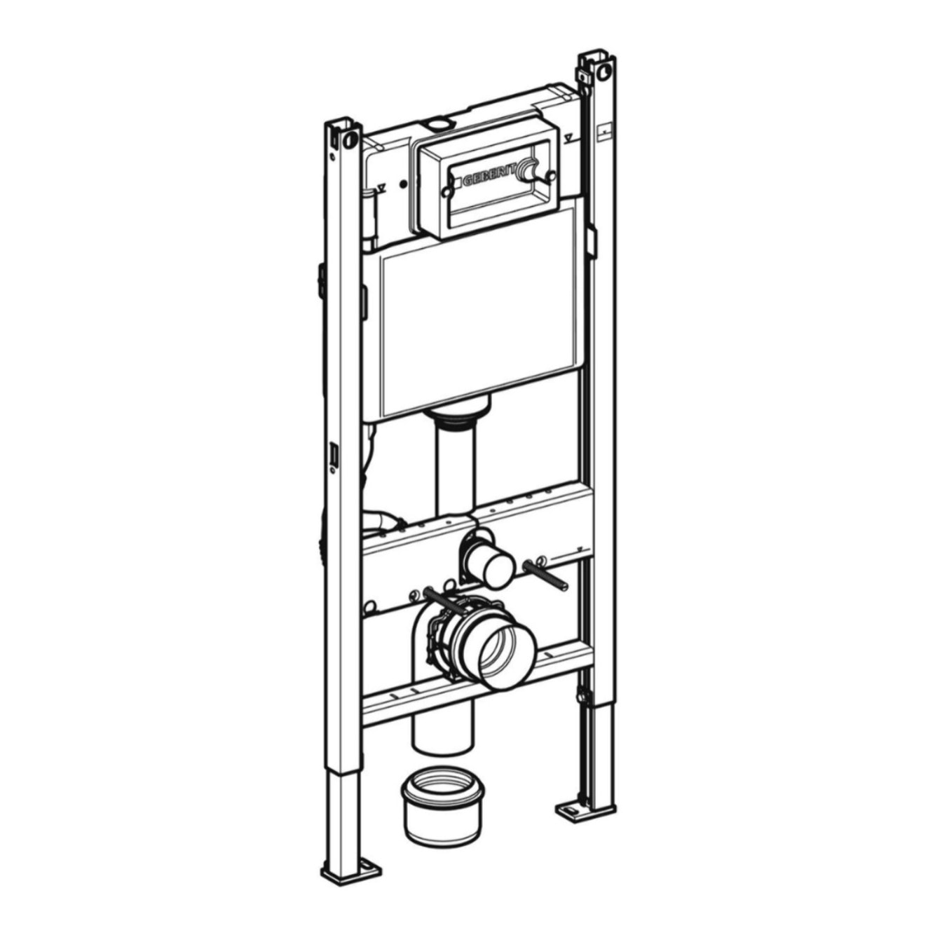DUOFIXBasic pour toilettes suspendues, avec réservoir Delta, pour boutons de commande Delta (111.153.00.1)