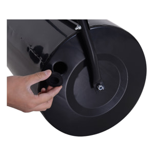 Rodillo de Césped Jardín Acero 30L Llena Agua Arena 32x40cm Asa Desmontable