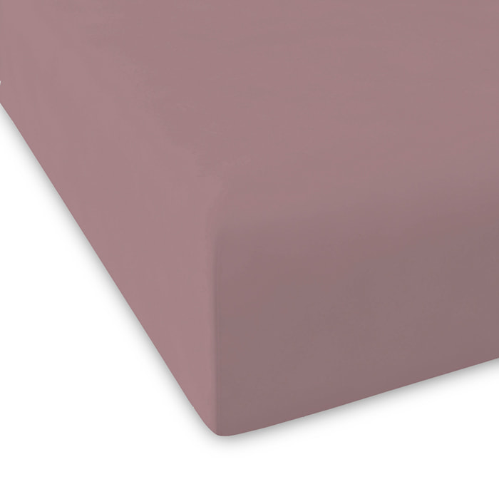 Drap housse PURE en coton percale - mauve