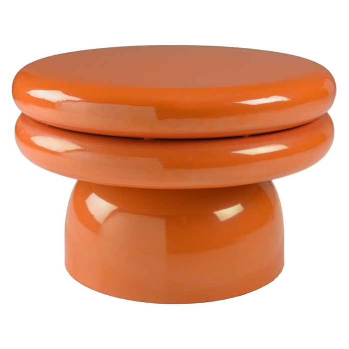 HORTENSE - Table d'appoint design en fer couleur orange fluo