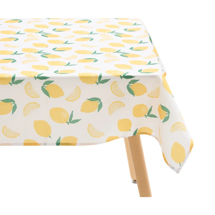 Nappe Fruity 240x140cm jaune imprimé citrons