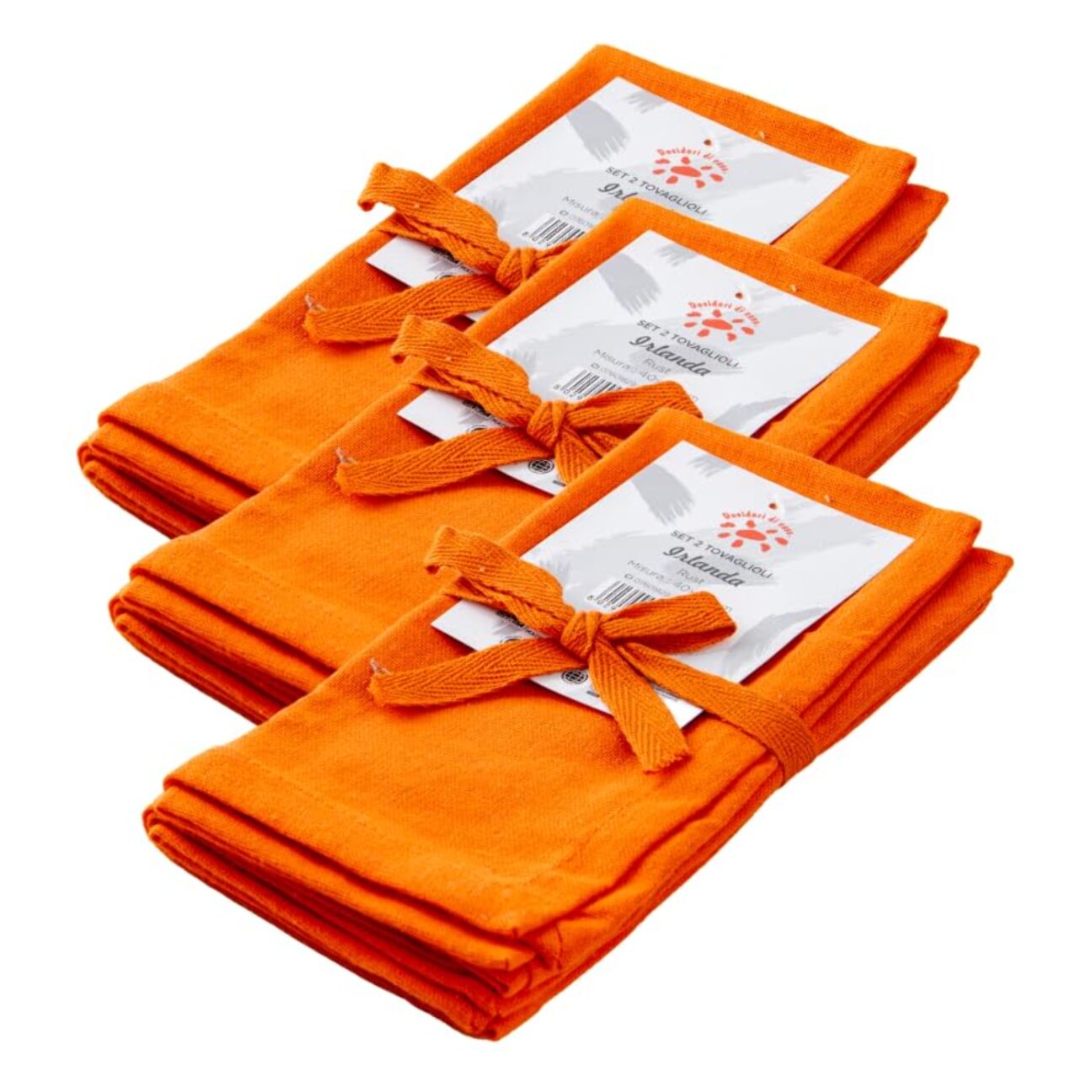 Intrecci – Set 6 tovaglioli in puro cotone 40x40 cm