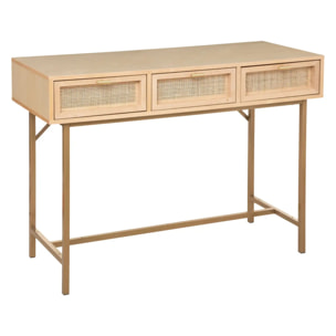 Console 3 tiroirs "Rayo" cannage rotin L110cm