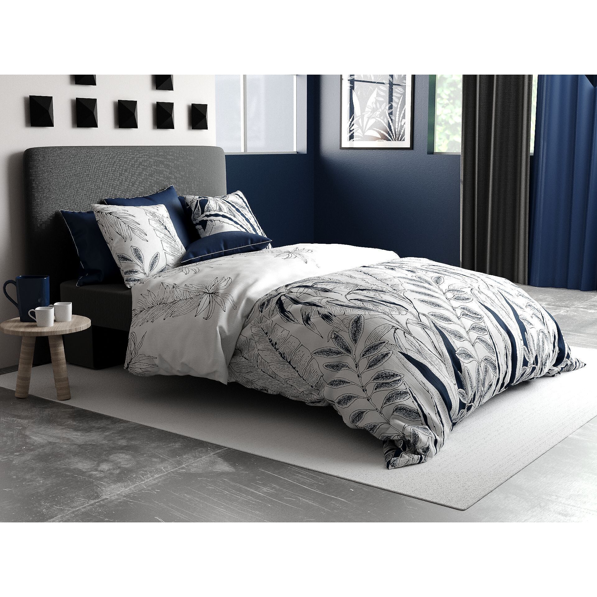 Parure De Drap 3pcs avec Drap Housse 90x190cm 100% Coton 57fils Zanzibar