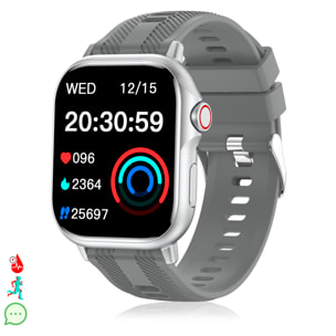 Smartwatch B05 con llamadas BT, notificaciones push. Monitor deportivo y de salud. Corona multifunción.