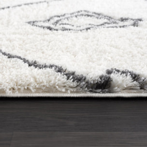 Tapis Shaggy longues mêches et aux motifs traditionnels Berbères