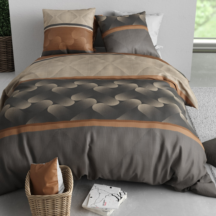 Parure De Couette 3pcs 100% Coton 57fils Jaspe