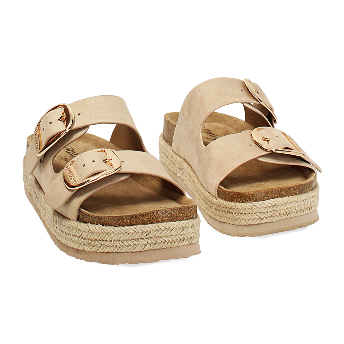 Sandalia anatómica beige tacón 4,5 cm