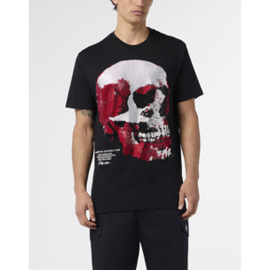 PHILIPP PLEIN Round Neck T-Shirt Red Skull Skull