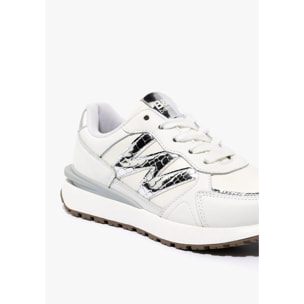 Zapatillas Deportivas Casual en Blanco con Logo Metalizado B&W