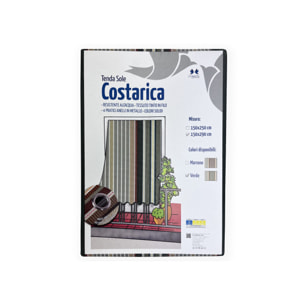 Tenda Da Sole Per Esterni Impermeabile Resistente Con Anelli Rigata Modello Costarica Vari Colori