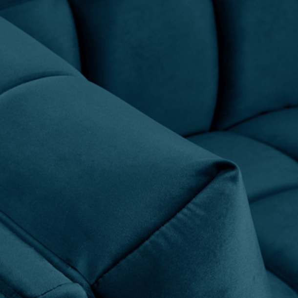Fauteuil en velours bleu foncé - Mona