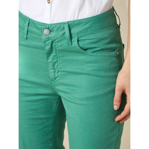 Oltre - Pantaloni little flare in drill di cotone - Verde