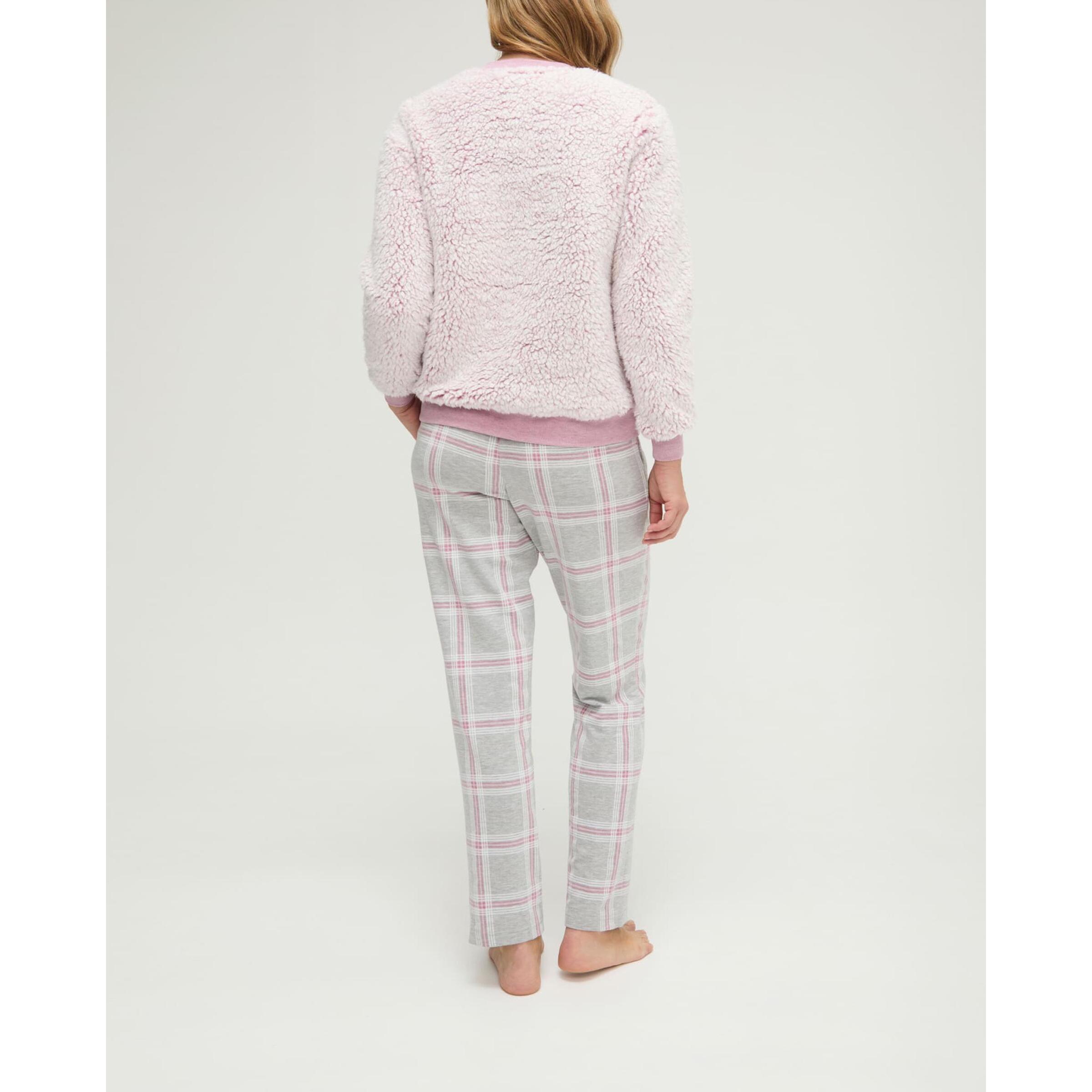 Pijama mujer de cuadros borreguillo