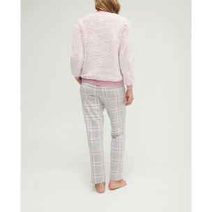 Pijama mujer de cuadros borreguillo