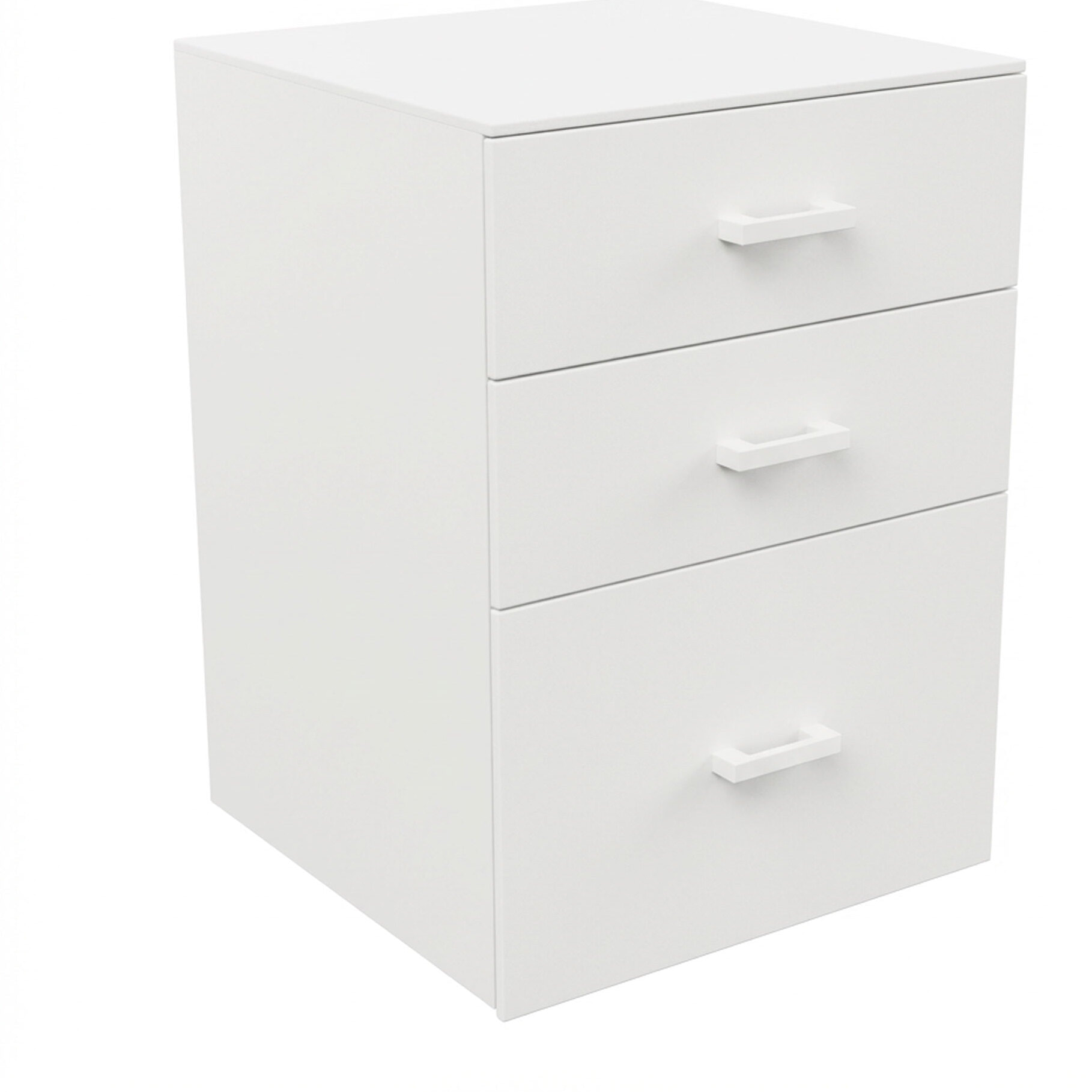 Lyra - Cassettiera Porta Stampante 3 Cassetti Mobiletto da Ufficio con Ruote in Legno MDF Bianco