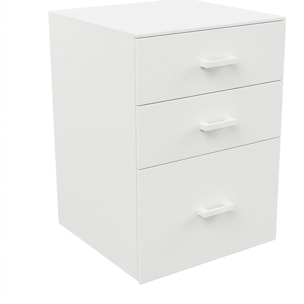 Lyra - Cassettiera Porta Stampante 3 Cassetti Mobiletto da Ufficio con Ruote in Legno MDF Bianco