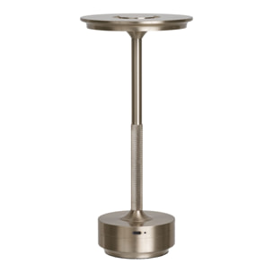Lampada da tavolo Lyneham ricaricabile in alluminio argento