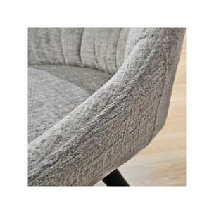 Chaise rotative 180° en tissu doux et pieds en métal noir - TOINOU