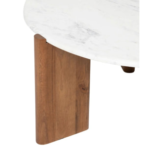 Table basse "Nanda" marbre blanc 91,5x91,5x41,5cm