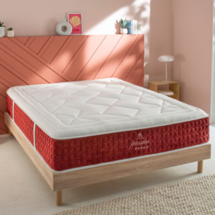 Ensemble Matelas Passion mémoire de forme - 32 cm mémoire de forme avec Sommier Couleur Bois - 1 place